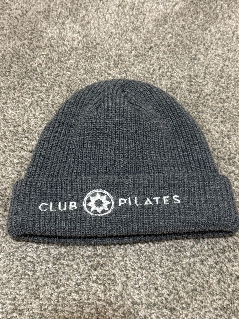 Club Pilates Gray Knit Cuffed Beanie